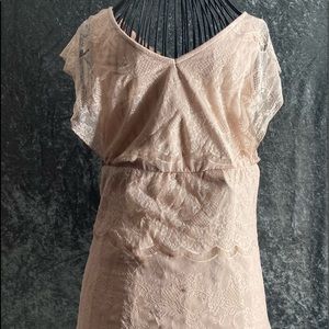 Beige top with lining and lace